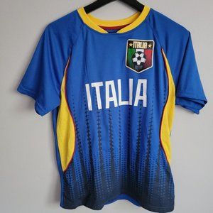 Simply For Sports Italia Blue Short Sleeve Soccer Jersey Kids L 14/16 #10 Back